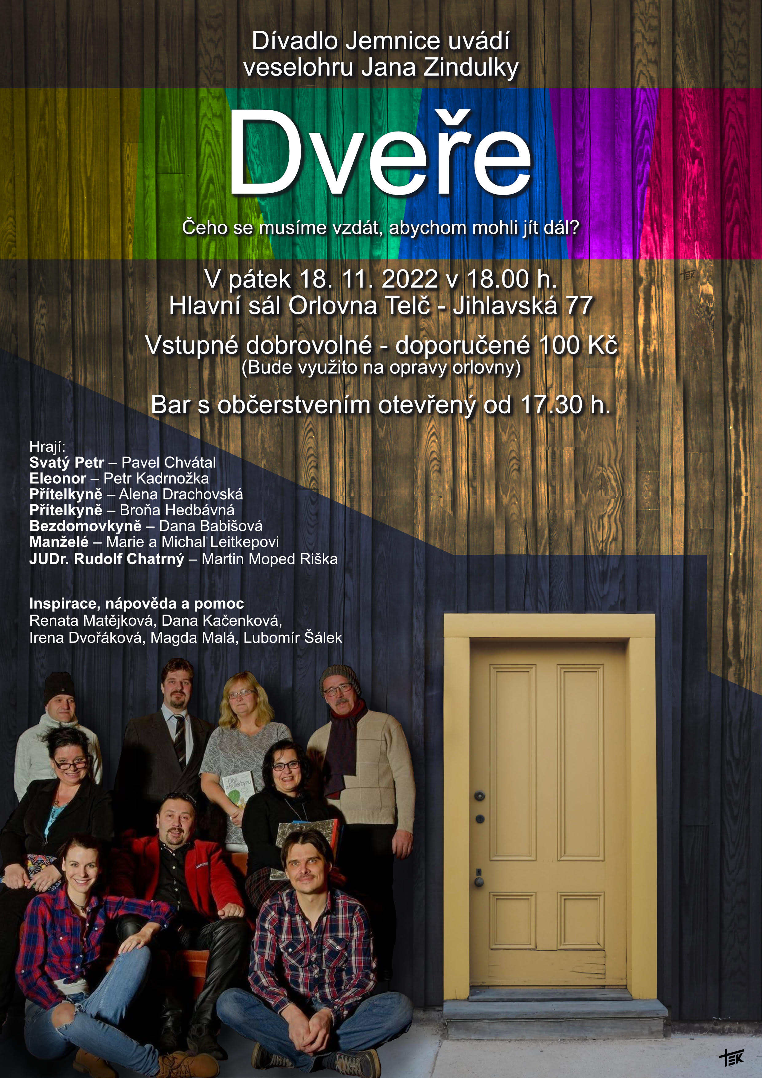 Plakát divadelního představení Dveře