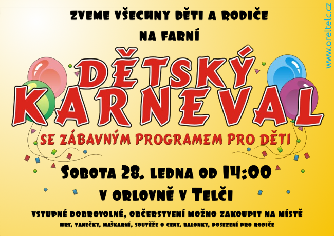 Pozvánka na farní dětský karneval