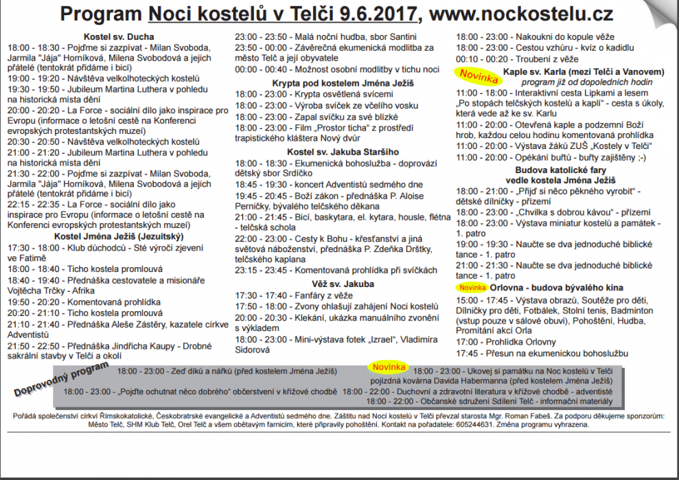 Program noci kostelů