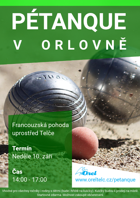 Plakát na pétanque v orlovně