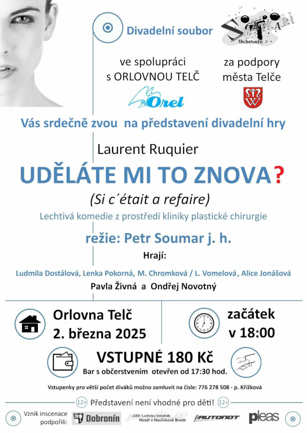 Plakát na divadelní představení Uděláte mi to znova?